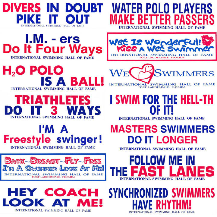 Water Sports Themed ISHOF Bumper Stickers