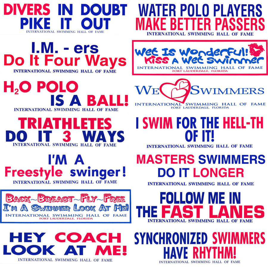 Water Sports Themed ISHOF Bumper Stickers